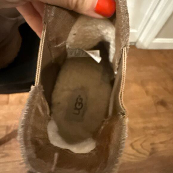 Ugg Bonham Caramel leather Chelsea boots Sherpa lined size 8 - Picture 8 of 14